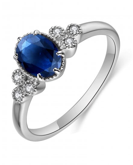 OVAL COLORED STONE DIAMOND RING (TR4682)